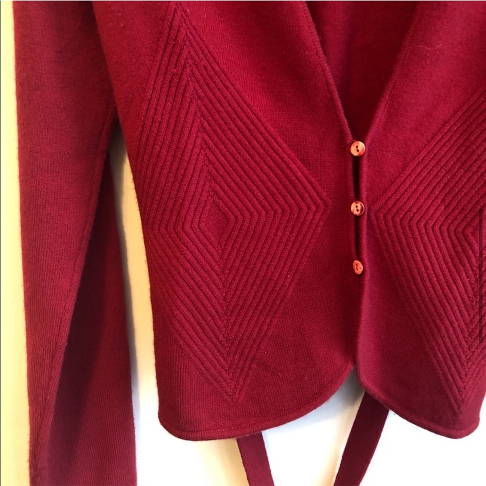 Valentino Cashmere Wool Blend Wrap Sweater - Picture 3 of 7